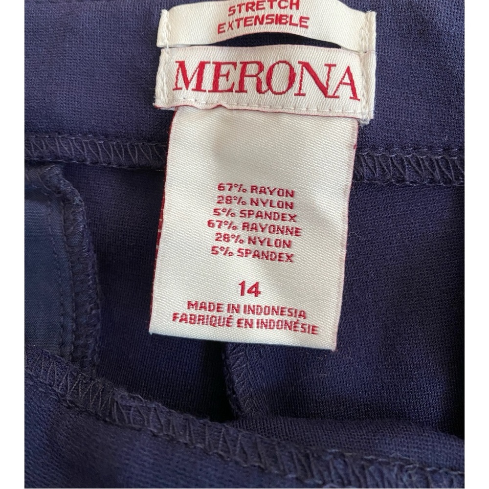 Merona Navy Blue Stretchy Dress Pants Slacks Size 14 - Picture 4 of 5